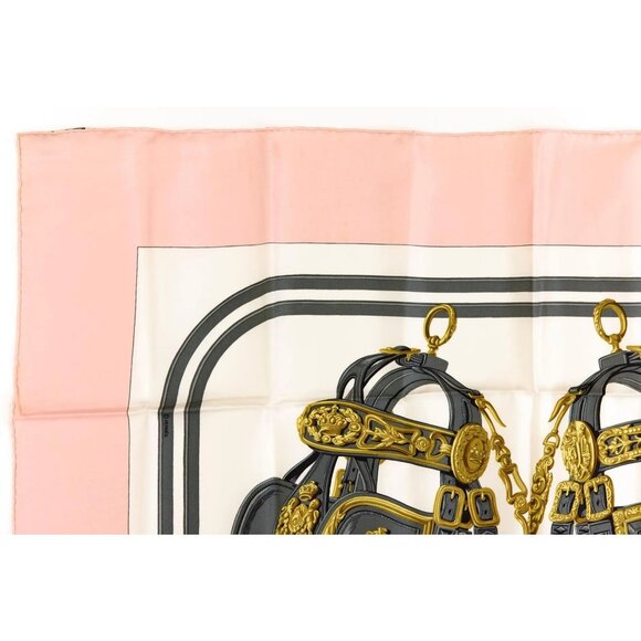 HERMES Silk Scarf Carre 90 Brides de GALA by Hugo Grygkar Pink White - Picture 3 of 7
